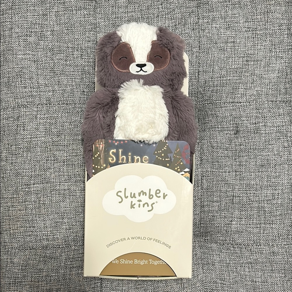 NWT! Slumberkins badger kin and affirmation card, shine bright